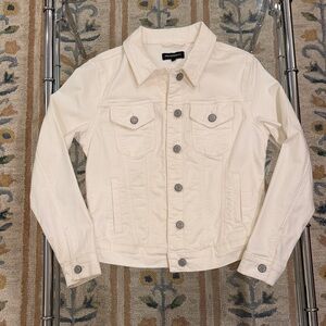 Prosperity Cream Jean Jacket with Button Details